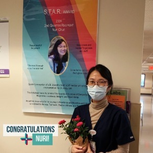 Conexus MedStaff RN, Nuri, is recognized with the S.T.A.R Award.