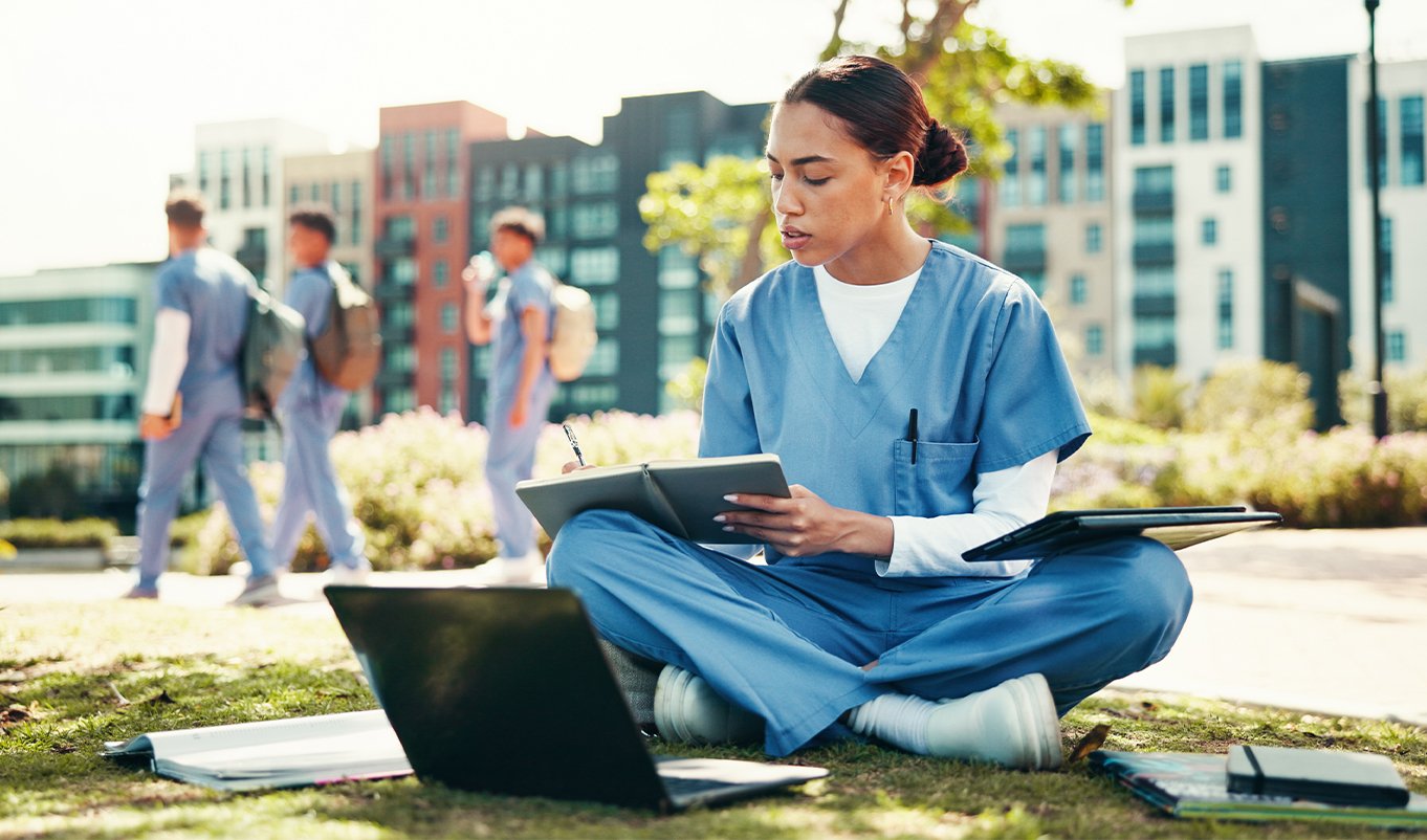 nurse studying